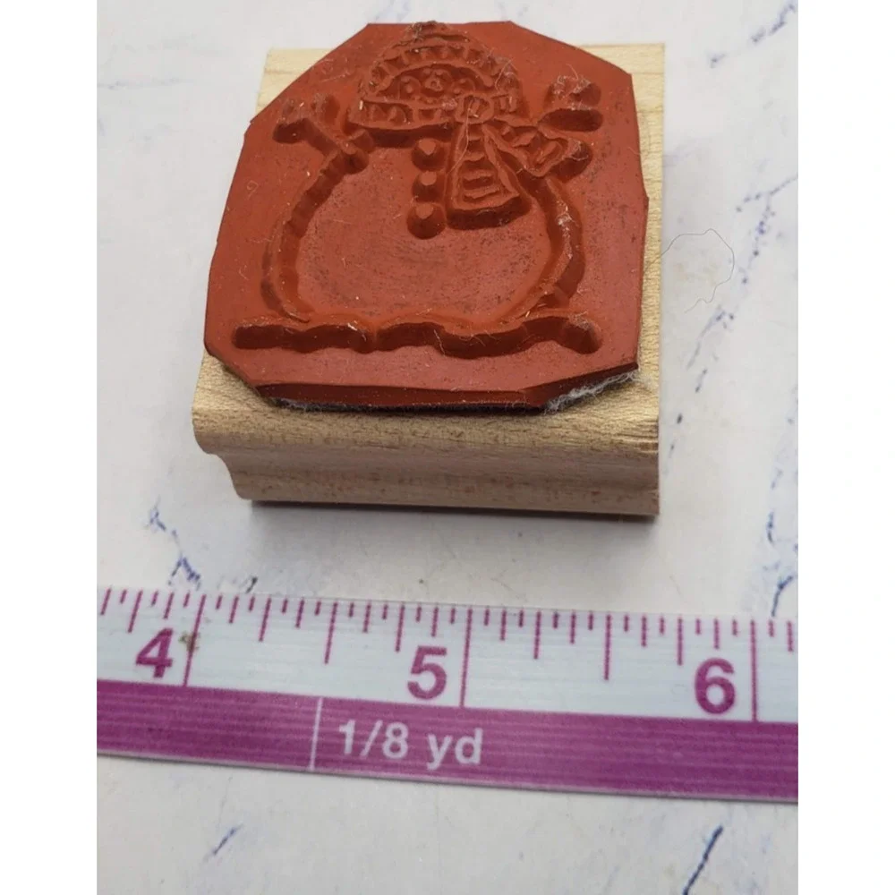 Winter Snowman Scarf Christmas Stampin' Up! Wood Mounted Rubber Stamp